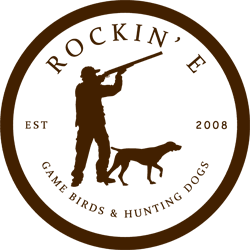 Rockin E Game Birds and Hunting Dogs logo